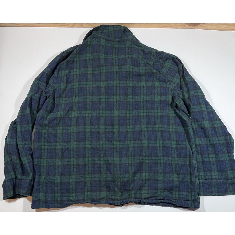 LL Bean Scotch Plaid Flannel Pajama Shirt Blue/Green Men's Size XL - Picture 7 of 7